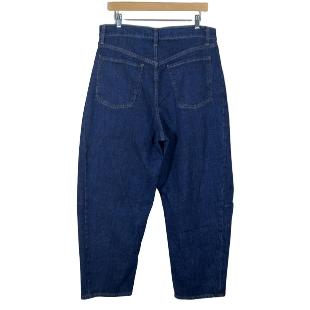 NWT Old Navy High-Rise Barrel Leg Solid Jeans Dark Indigo Modern Baggy Size 14 - Picture 6 of 9